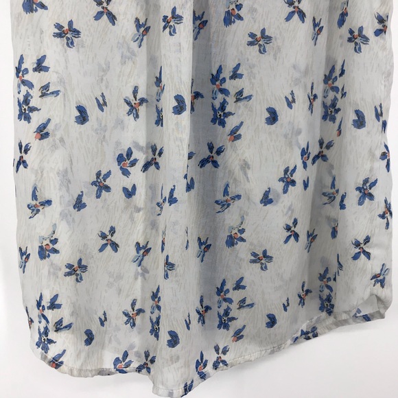 🖤3/$30 Mine sleeveless sheer blouse floral small - Picture 3 of 8